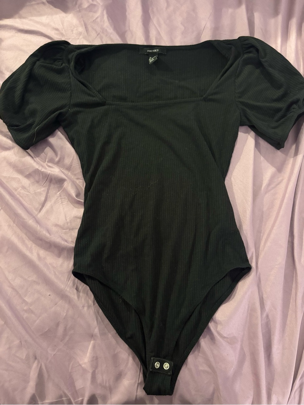 Forever 21 Black Ribbed Bodysuit